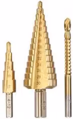 Set di 3 svasatori per trapano KWB Titan colore oro (4-12mm, 4-30mm, 6mm)