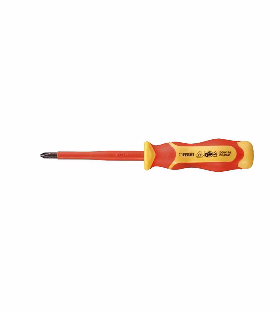 Fervi Giravite a Croce Isolato PH1 x 4,5 mm per Lavori Elettrici