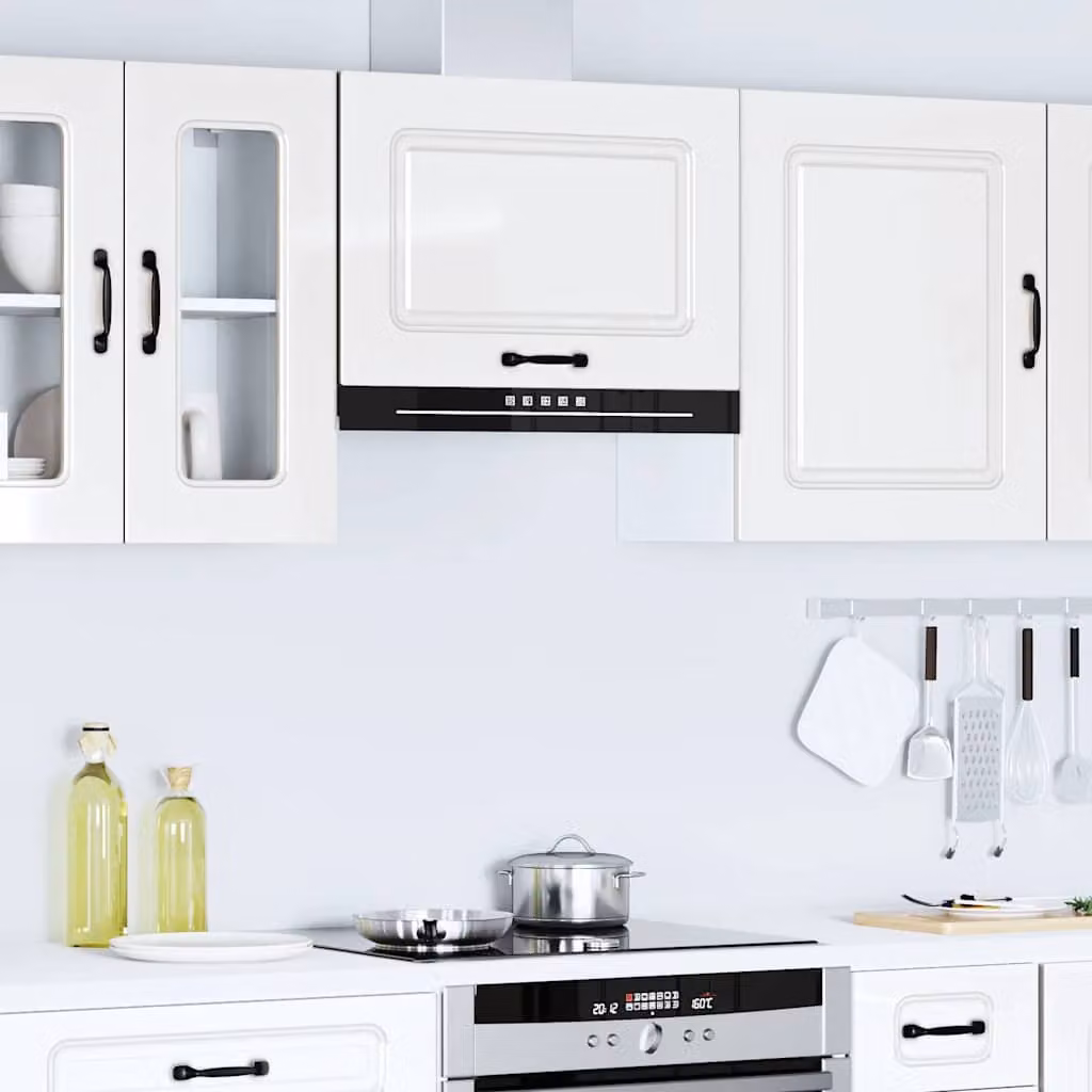 vidaXL Mobile Unità da Parete Kalmar per Cucina Moderna Bianco Lucido in MDF