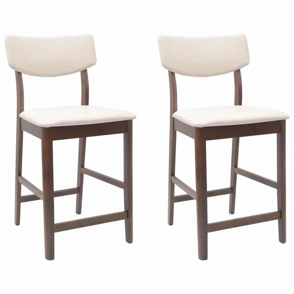 Set di 2 sedie da pranzo vidaXL in legno di gomma marrone chiaro L/P/H: 48 x 49 x 95 cm – 2