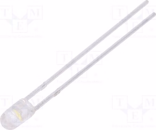 5 LED, luce bianca fredda, 3 mm, 5000-8500 mcd, 30°, senza flangia, modello LL-304WC2J-W2-3PD, diodi LED, tipo T