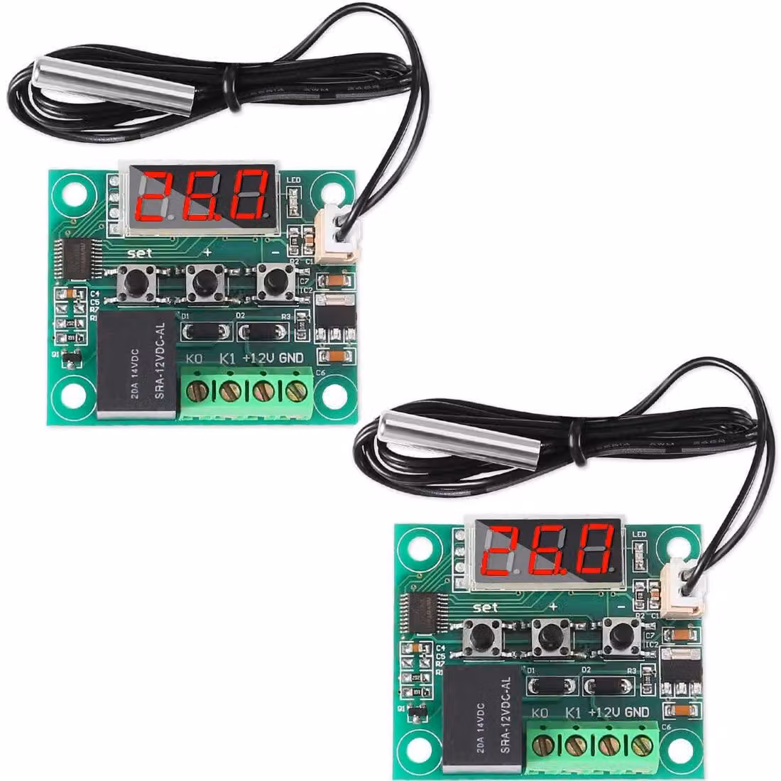 Modulo regolatore di temperatura con sonda NTC impermeabile e display a LED