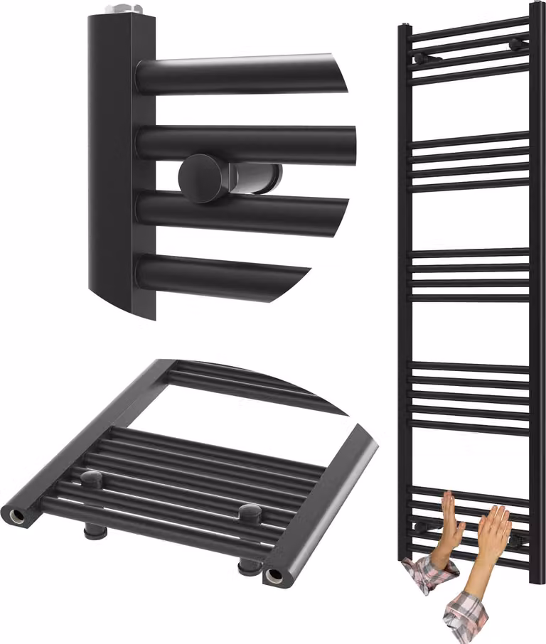 Granitan - Radiatore da bagno - Scaldasalviette - 50x150 cm - Nero - Scaldasalviette - BRENO