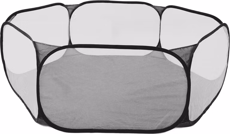 Tenda per piccoli animali pieghevole traspirante interattiva di facile accesso box portatile per animali domestici nero