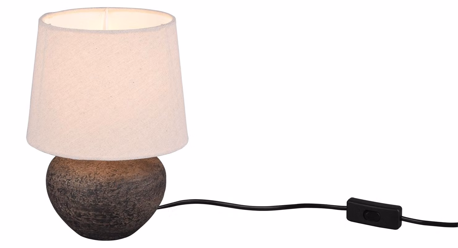 Lampada da tavolo LOU marrone-beige 1xE14x40W in tessuto, dimensioni: 25x18x18 cm, IP20, RL