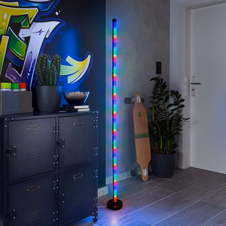 Näve Lampada da terra a LED Motion Light, dimmerabile, Nero, Soggiorno / Sala da pranzo, Alluminio, Moderno, Lampada LED da terra