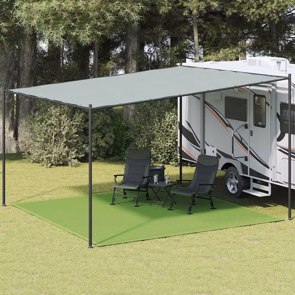 vidaXL Tappeto da tenda verde chiaro in polipropilene resistente ai raggi UV per giardino e terrazza L/P: 400 x 400 cm