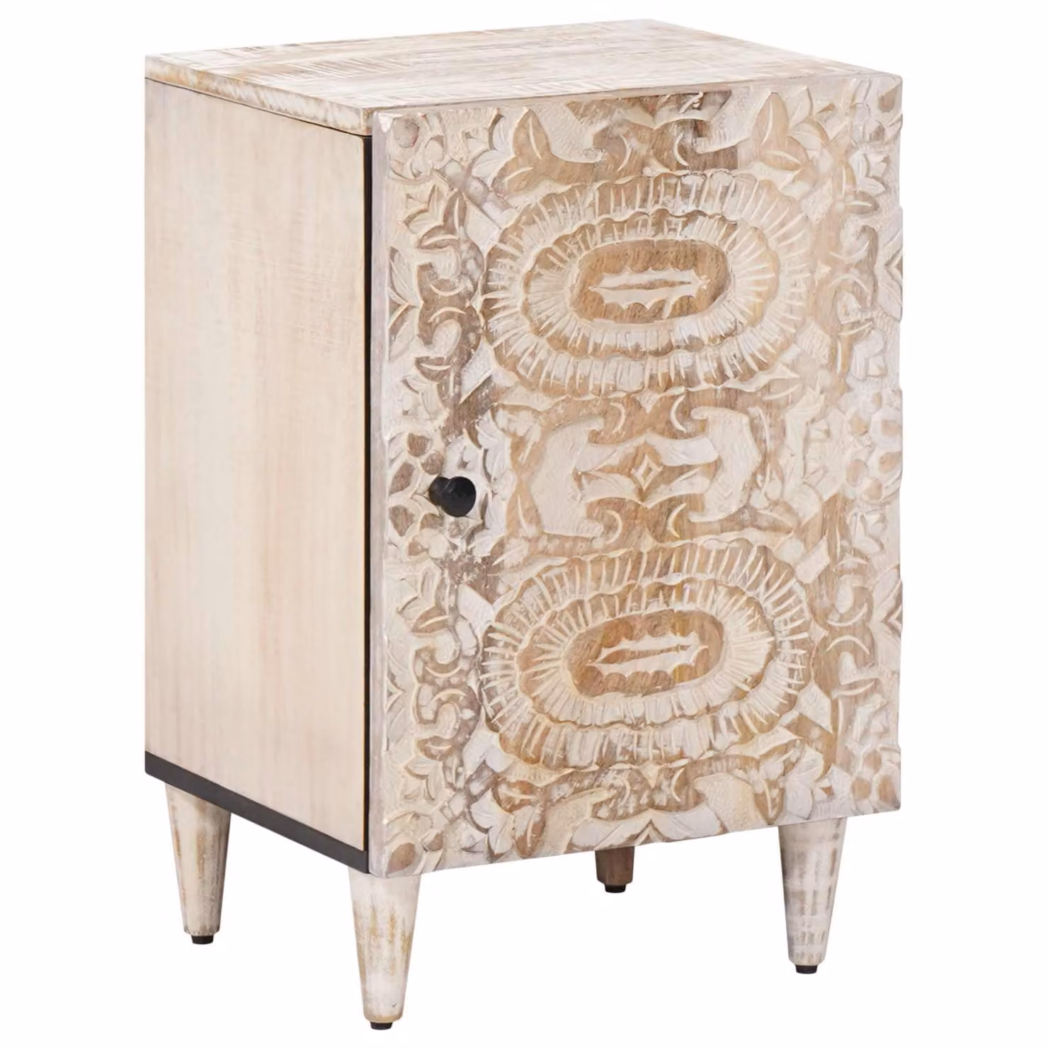 Mobile da bagno vidaXL in legno di mango e metallo, stile industriale, bianco, L 38 cm x P 33,5 cm x H 58 cm
