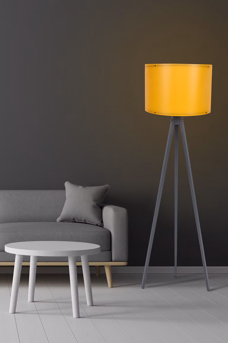 Opviq, 110, lampade da terra, giallo, MDF, 38 x 38 x 145 cm
