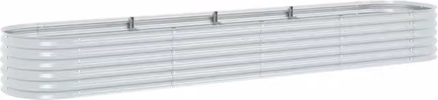 Fioriere | Cassetta per fiori | Letto Rialzato Giardino 400x80x44 cm in Acciaio Zincato Argento