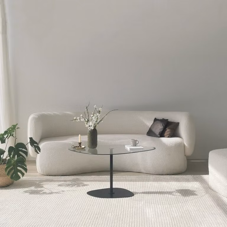 Skye Decor, Soho - Trasparente, Nero, Tavolino, 100% vetro temperato, Trasparente, 85 x 67 x 40 cm