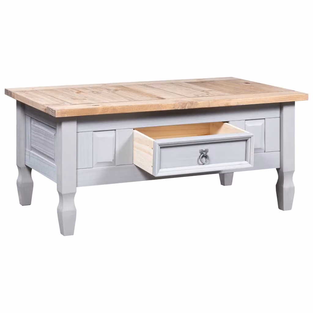 Tavolino Caffé Pino Messicano Range Grigio 100x55x44 cm