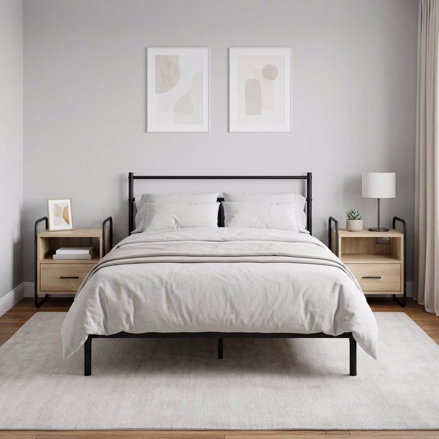 Set di 2 Mobiletti da Letto Appesi vidaXL in Rovere Sonoma, L 40 cm x P 30 cm x H 50 cm