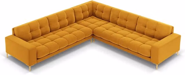 Divano angolare reversibile Bali di Cosmopolitan Design in velluto giallo oro per 6 persone L/P/H: 256 x 217 x 75 cm – 1
