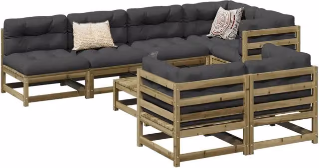 Set Divani da Giardino 8 pz in Legno Impregnato di Pino 3299345