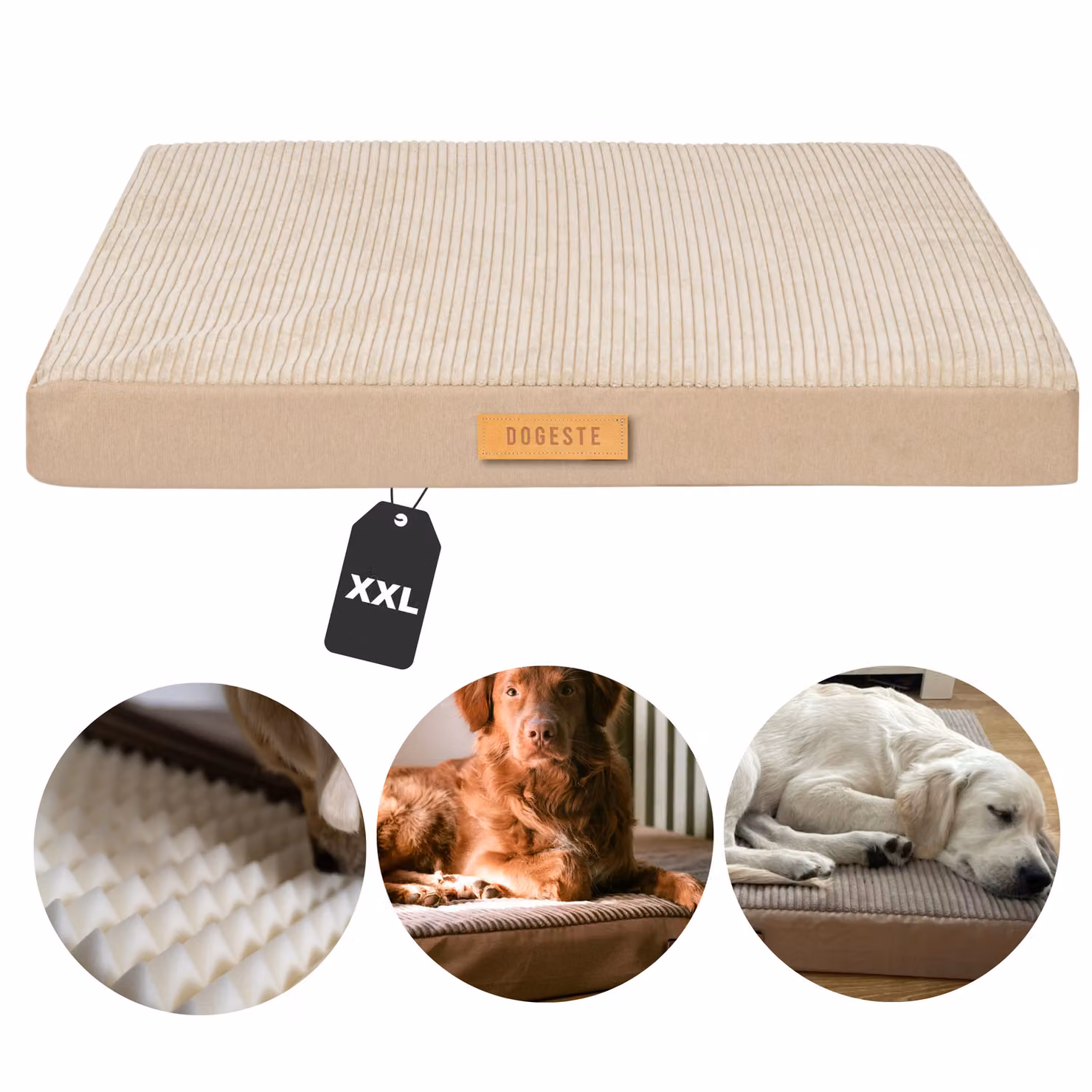 Letto ortopedico per cani XXL, materasso per articolazioni, fodera lavabile