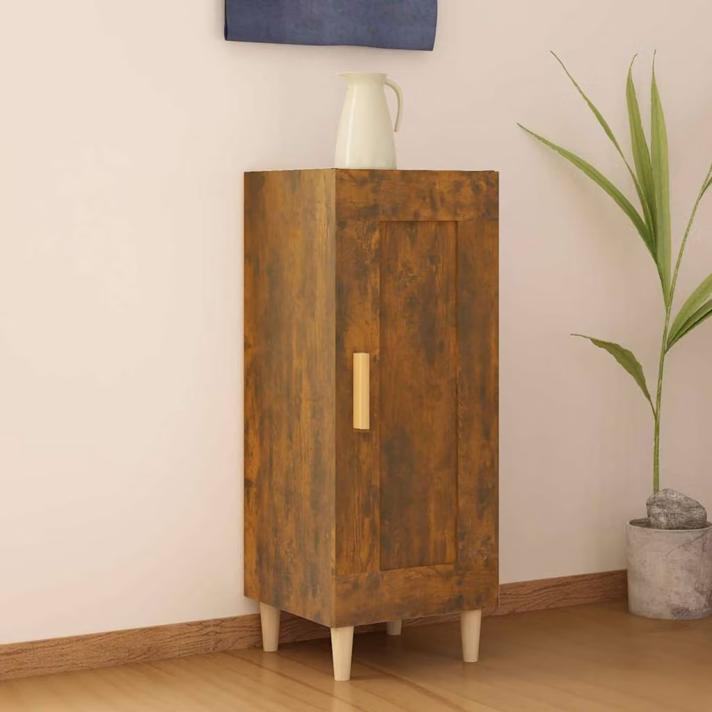 Credenza moderna vidaXL in legno multistrato e MDF color marrone, L 34,5 cm x P 34 cm x H 90 cm