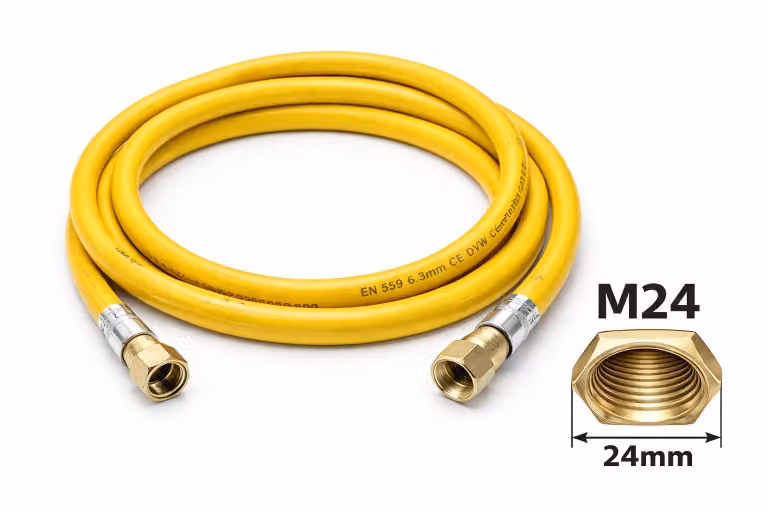 Profielenloods – Tubo flessibile per gas Premium M24 x M24 Lunghezza 1000 mm (100 cm)