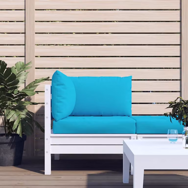 Set di 3 cuscini per pallet vidaXL in tessuto Oxford turchese, impermeabili e traspiranti, L/P/H: 60 x 60 x 9,5 cm