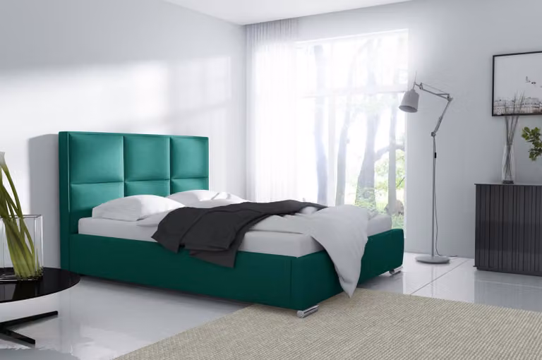 Bett Bettrahmen Grün Doppel Hotel Schlafzimmer Betten Möbel Einrichtung Design