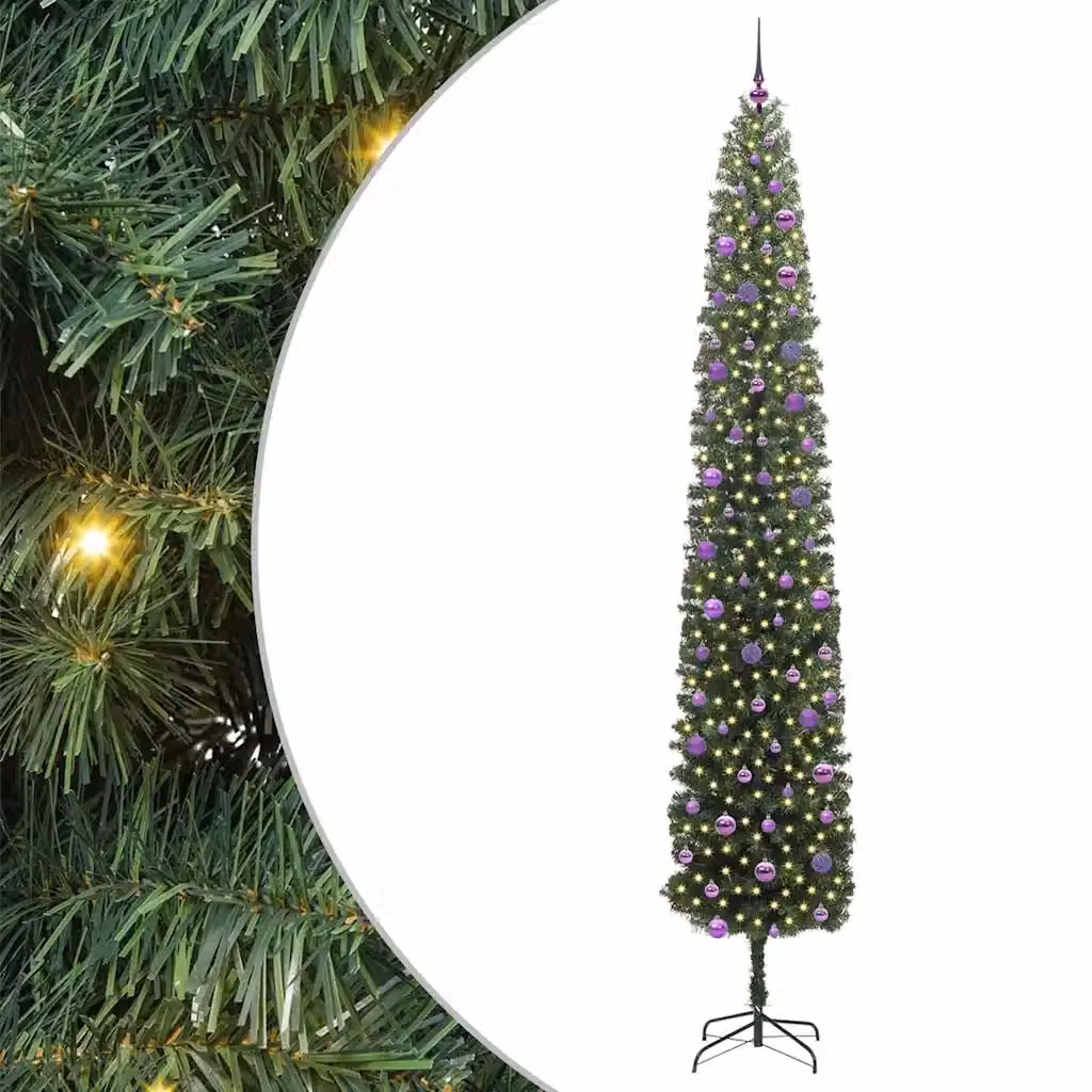 Albero di Natale artificiale moderno vidaXL verde con 300 LED luce bianca calda – 2