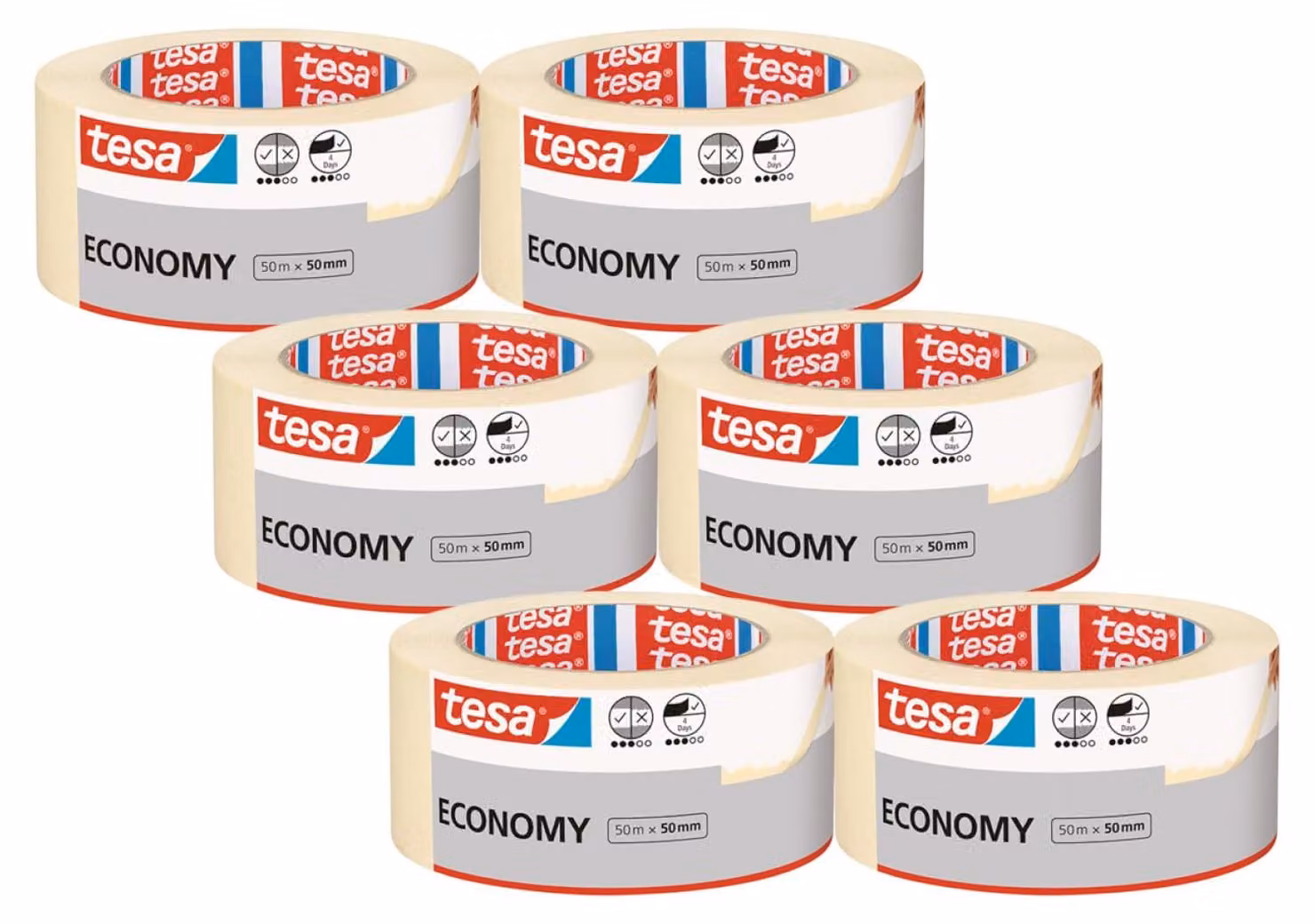 tesa UNIVERSAL 05288 Nastro per mascheratura trasparente (L x L) 50 m x 50 mm 6 pz