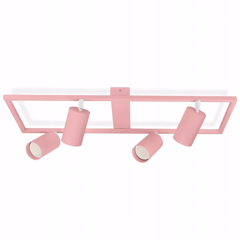 FKL DESIGN Home Lampada da soffitto Deco Lampada da soffitto Lampada per bambini Lampada per bambini a 4 luci GU10 Paralume regolabile Lampada di serie (N975-RS4-R)