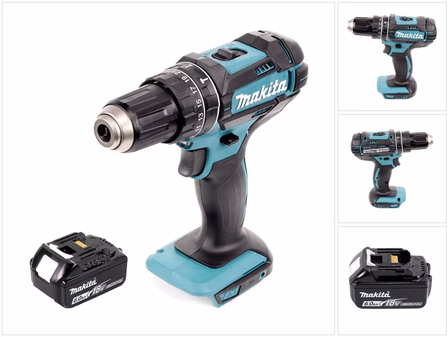 Makita DHP 482 G1 trapano a percussione a batteria 18 V 62 Nm + 1x batteria ricaricabile 6,0 Ah - senza caricabatterie