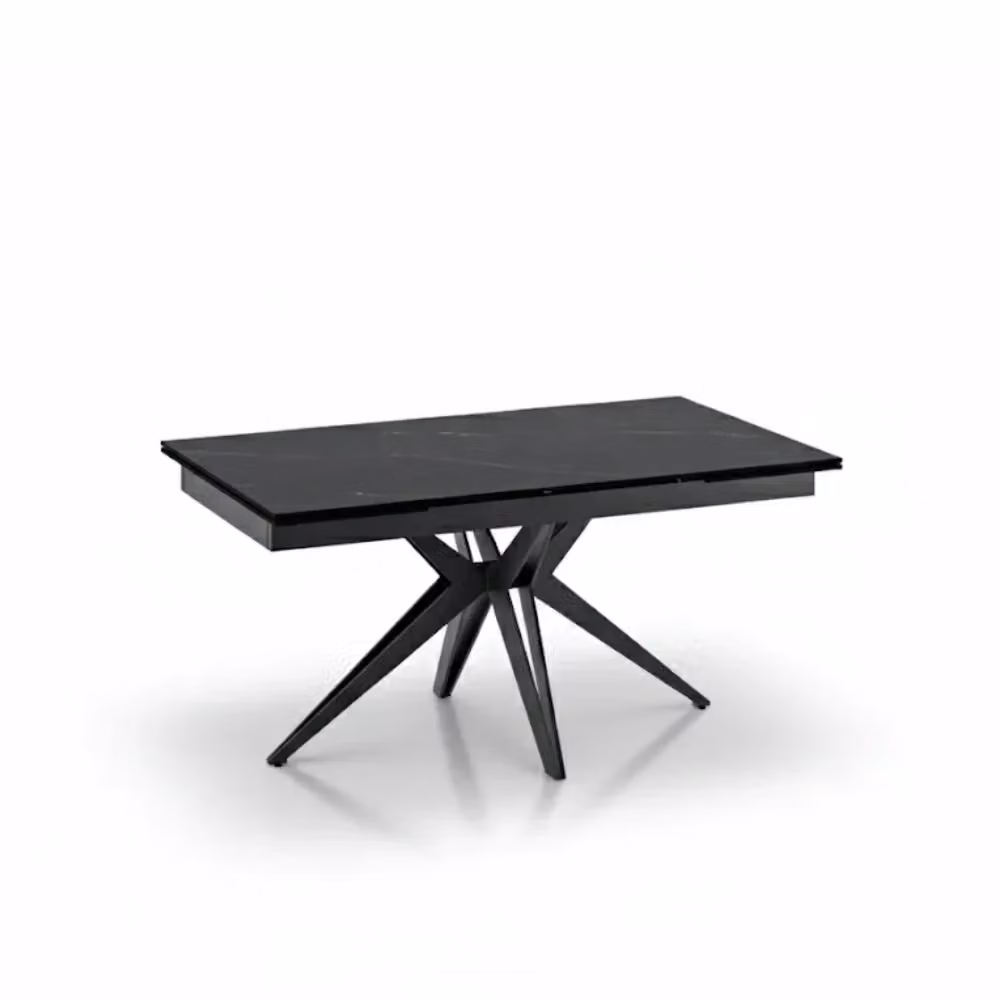 Tavolo da pranzo allungabile Caesar Duzzle in ceramica effetto marmo nero, L: 160-240 cm, P: 90 cm, H: 76 cm – 2