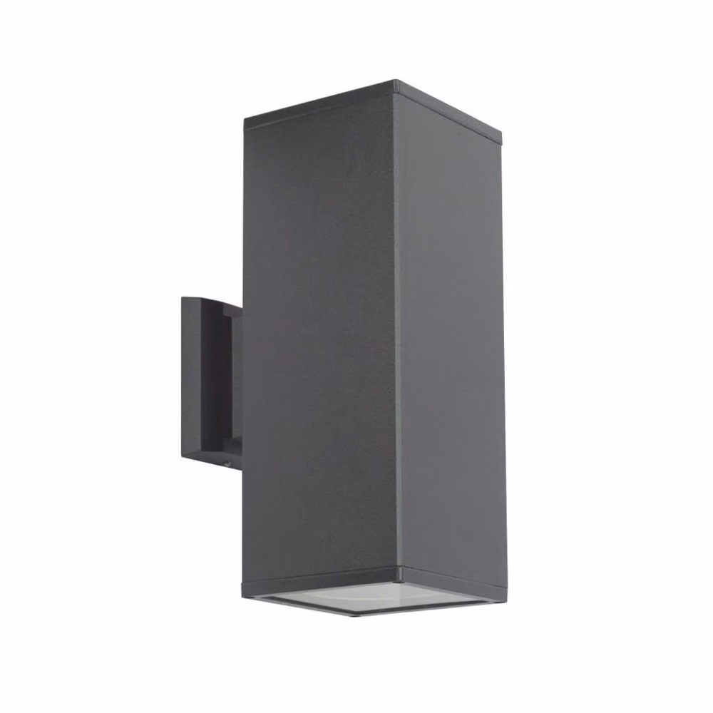 Lampada da parete esterna, dimensioni 30x12 cm, 2 attacchi E27, colore grigio scuro, grado di protezione IP54, modello SU-MA 8001 DG