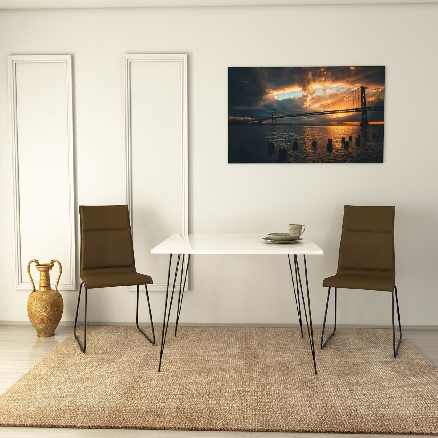 Skye Decor, Sandalf Square - Shiny White, tavolo, bianco, 100% pannelli di particelle rivestiti in melamina, 90 x 90 x 75 cm