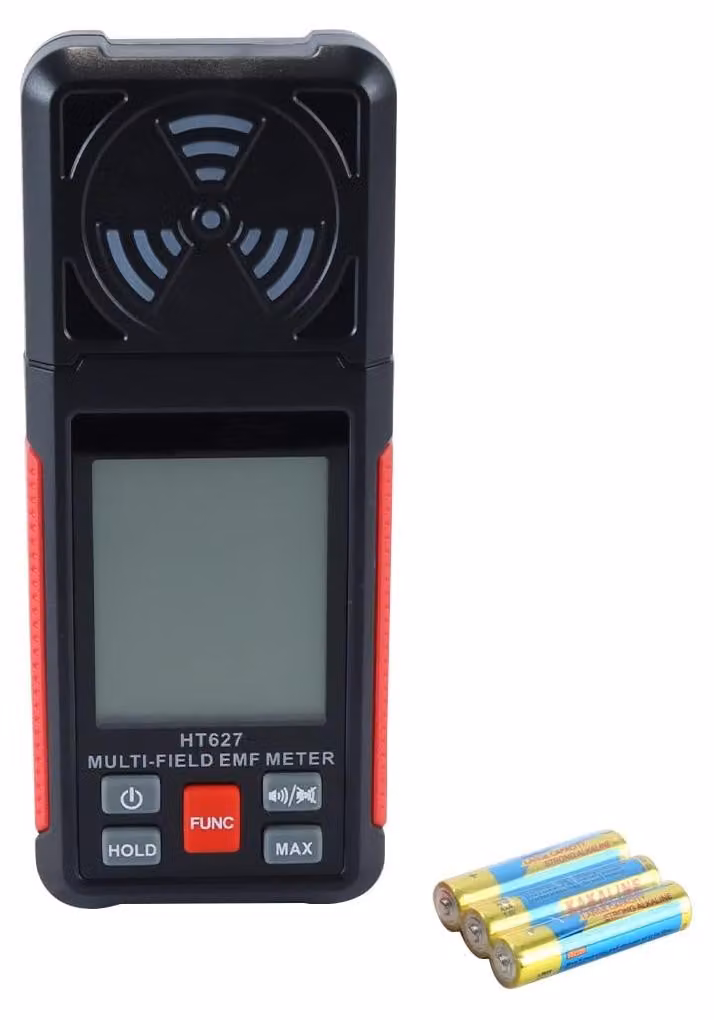 Misuratore multifunzione 3-in-1 per la rilevazione di campi elettromagnetici, rosso, per campi a bassa, media e alta frequenza