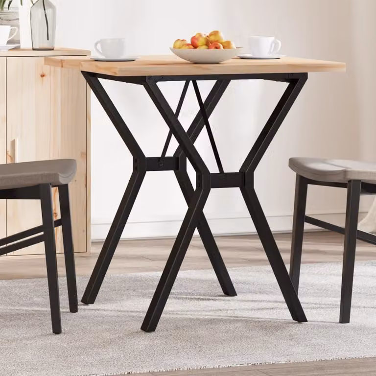Maison Exclusive - Tavolo da Pranzo Telaio a Y 70x70x75,5 cm Legno Pino e Acciaio