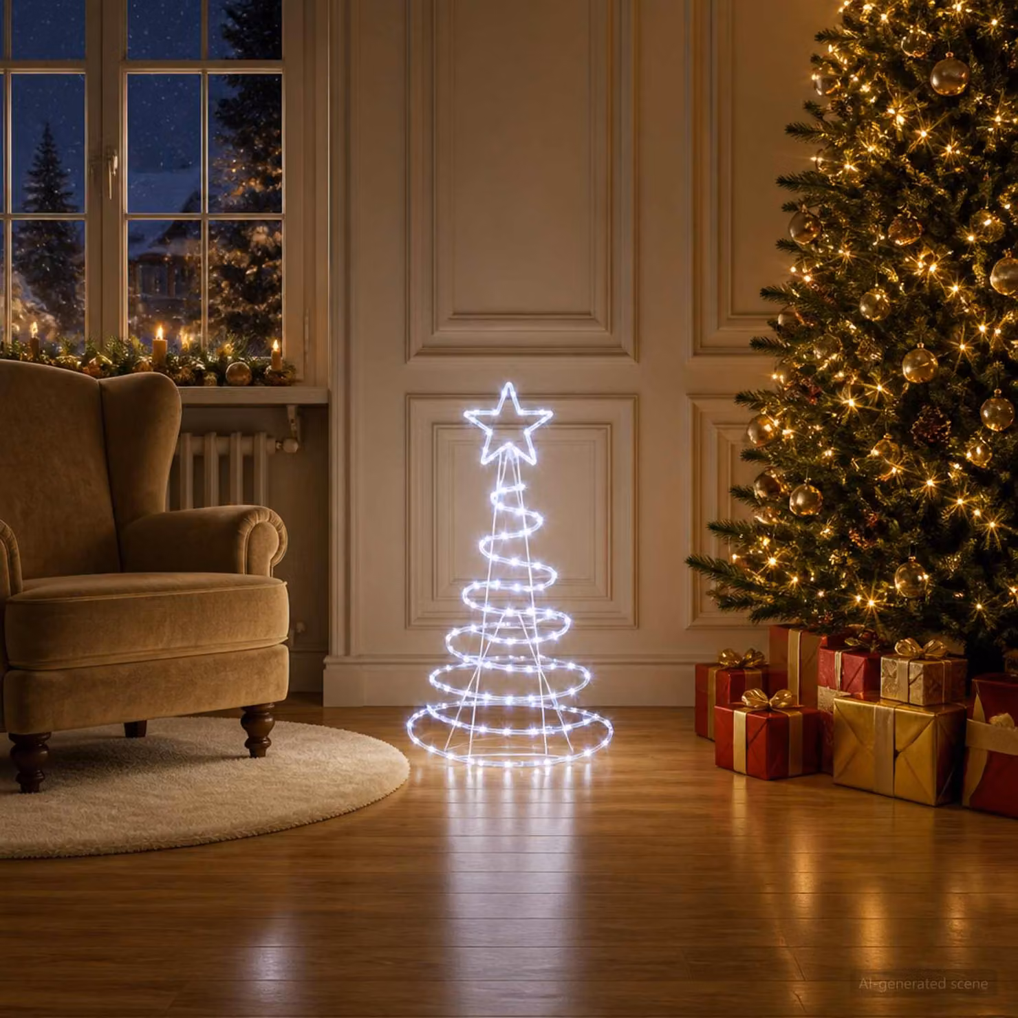 vidaXL Sagoma albero di Natale LED LOVIISA 100 LED Bianco freddo