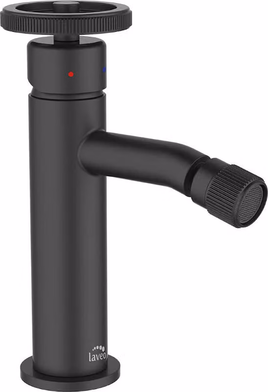 Miscelatore bidet verticale di design con tappo nero