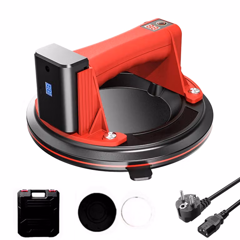 Sollevatore elettrico a ventosa, capacità di carico 200 kg, materiale in gomma resistente, scatola in plastica rossa