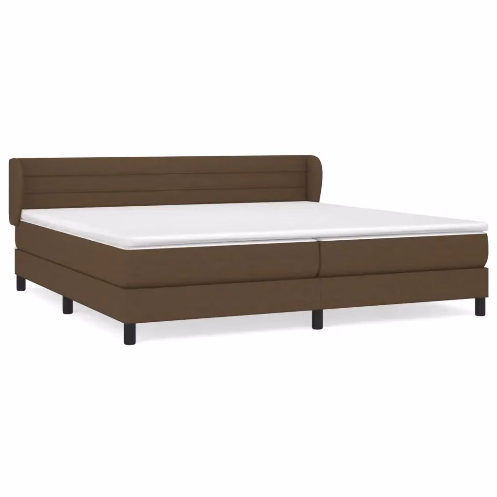 Letto Ibrido vidaXL con Giroletto a Molle e Materasso, Marrone e Bianco, L/P: 200 x 200 cm – 2