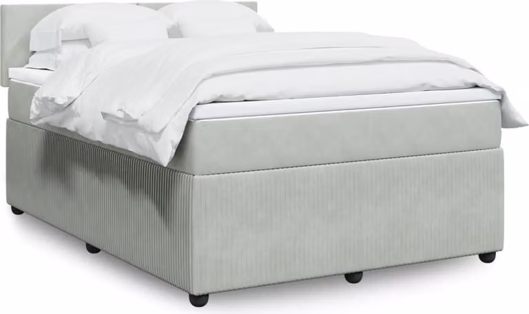 Maison Exclusive - Giroletto a Molle con Materasso Grigio Chiaro 140x190cm Velluto