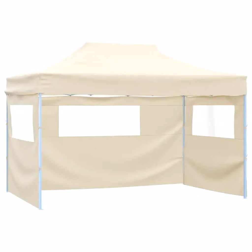 Tenda Pieghevole Pop-Up vidaXL con 4 Pareti Laterali Bianco Crema L/P/H: 450 x 300 x 291 cm – 2