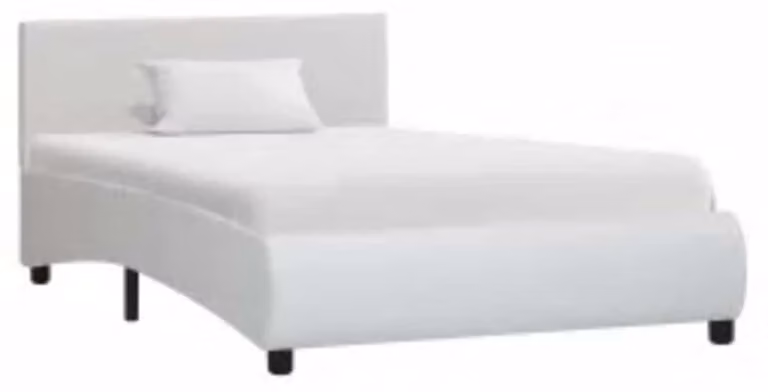 Giroletto con LED senza Materasso Bianco in Pelle finta 90x200cm