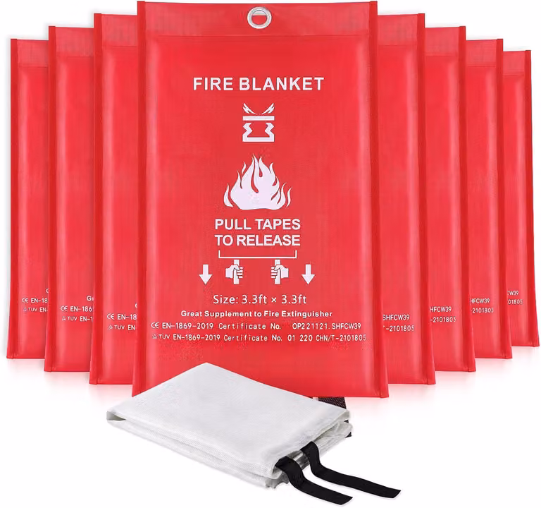 Estintore e coperta ignifuga per emergenze in cucina e in casa – coperta ignifuga in fibra di vetro, estintore per uso domestico, ufficio, garage, saldatura