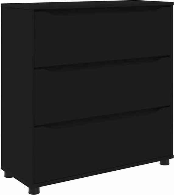 Pratico armadietto portaoggetti rettangolare minimalista 80 x 31 x 81 cm in legno multistrato nero 02_0054622