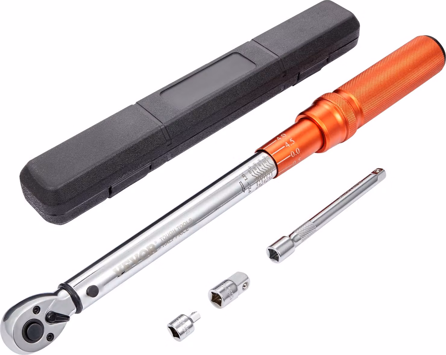 Chiave dinamometrica 3/8", set di chiavi dinamometriche per bicicletta e moto 14-110Nm, precisione di errore ± 3% con 2 aste di prolunga 152,4 mm, adattatore 3/8-1/2" e 3/8- 1/4", 72 denti regolabili