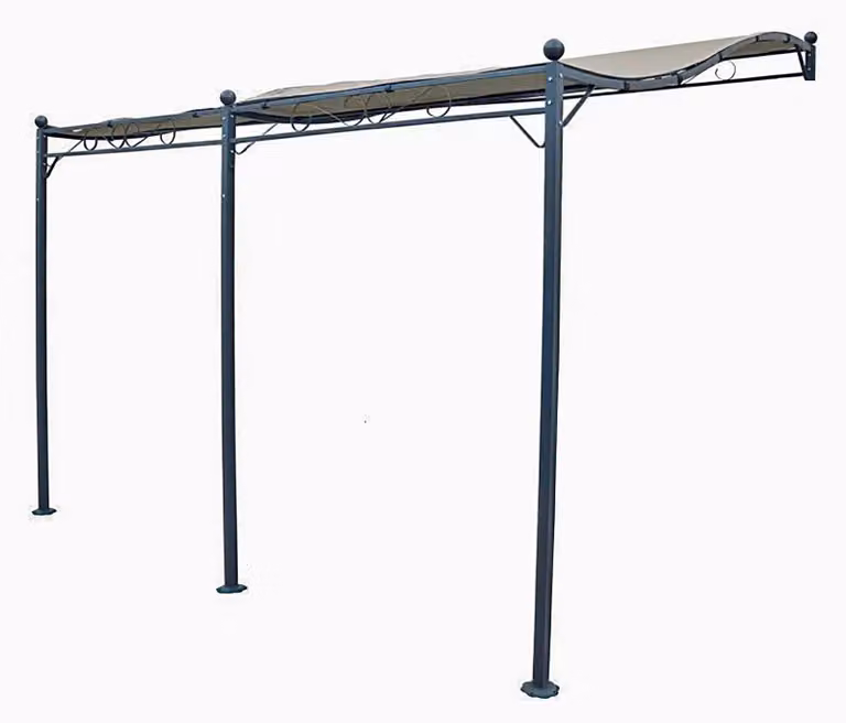 Pergola in tessuto, dimensioni 3 x 4 metri, colore crema, realizzata in poliestere, impermeabile