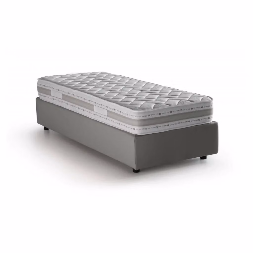 Letto singolo contenitore Aribal Talamo Italia con materasso incluso, rivestimento in tessuto, Grigio, 90x200 cm – 2