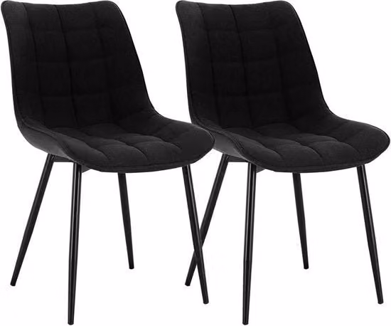 Sedie da Cucina in Pelle - Nero - Sedie con Braccioli - Set di 2