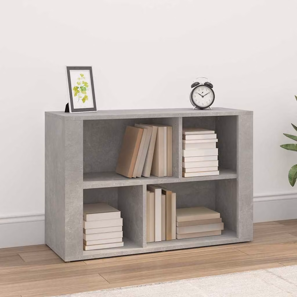Credenza vidaXL in legno multistrato grigio cemento, L 80 cm x P 30 cm x H 54 cm