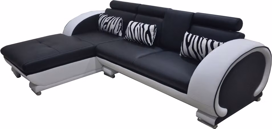 Eck Sofa Leder + USB Eck Garnitur Wohn Ecke Landschaft L-Form Polster Design