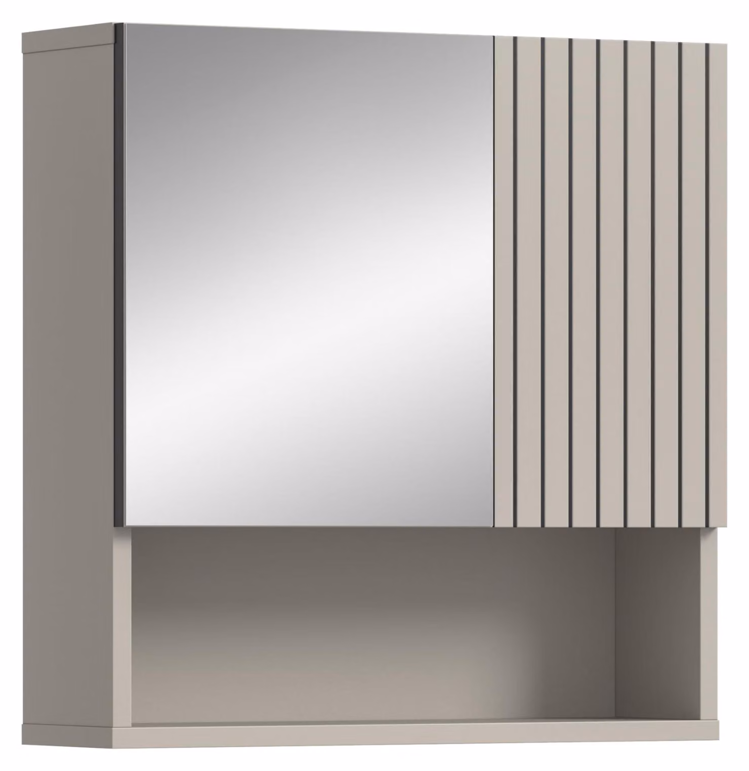 Specchio da bagno Mone, dimensioni 60x55x17 cm, finitura effetto cachemire