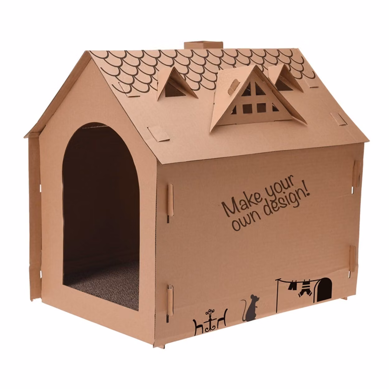 Casetta per gatti Pets Collection in cartone marrone 44x48x36 cm